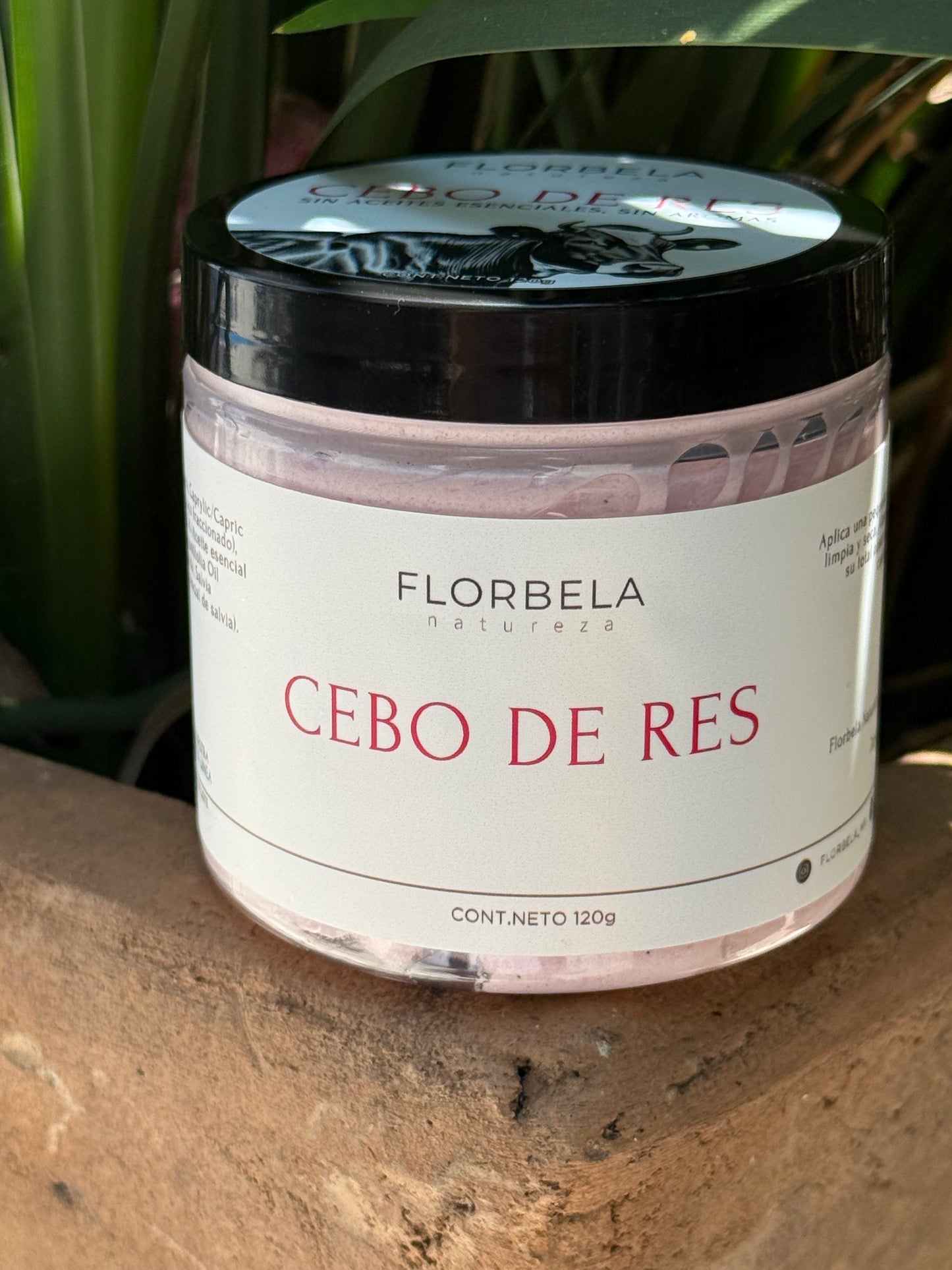 Sebo de Res 120g Rosa infusionado en aceites esenciales